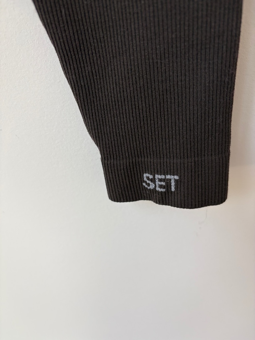 SET Active Sculptflex Jacket Ribbed in Espresso Brown Zip Front Cropped Size S - Picture 5 of 7